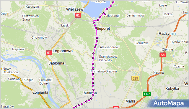 Rozkład jazdy autobusu 705 na przystanku OW Promenada 02. ZTM Warszawa na mapie Targeo