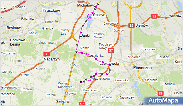 Rozkład jazdy autobusu 707 na przystanku Sportowa 02. ZTM Warszawa na mapie Targeo