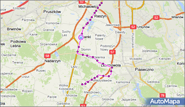 Rozkład jazdy autobusu 707 na przystanku Nowy Sękocin 01. ZTM Warszawa na mapie Targeo