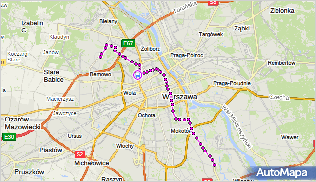 Rozkład jazdy autobusu 180 na przystanku Cm.Żydowski 02. ZTM Warszawa na mapie Targeo