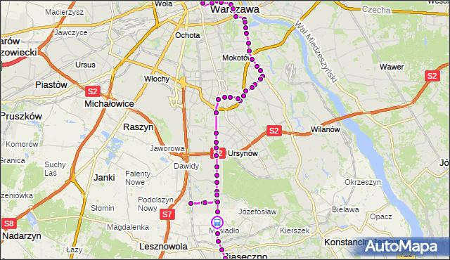 Rozkład jazdy autobusu N83 na przystanku Mysiadło 01. ZTM Warszawa na mapie Targeo