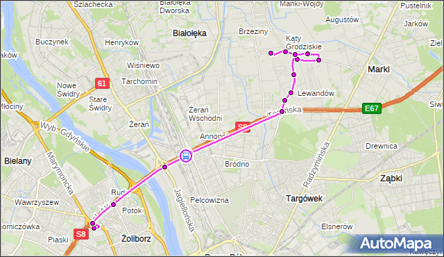 Rozkład jazdy autobusu 132 na przystanku PKP Toruńska 04. ZTM Warszawa na mapie Targeo