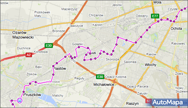 Rozkład jazdy autobusu N85 na przystanku al.Wojska Polskiego 01. ZTM Warszawa na mapie Targeo