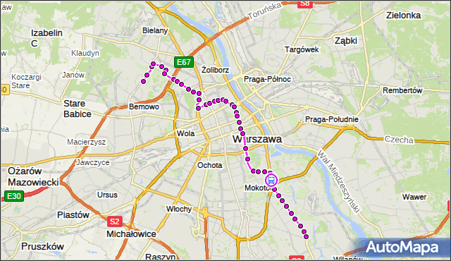 Rozkład jazdy autobusu 180 na przystanku Chełmska 01. ZTM Warszawa na mapie Targeo