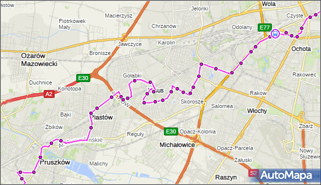 Rozkład jazdy autobusu N85 na przystanku Dw.Zachodni 01. ZTM Warszawa na mapie Targeo