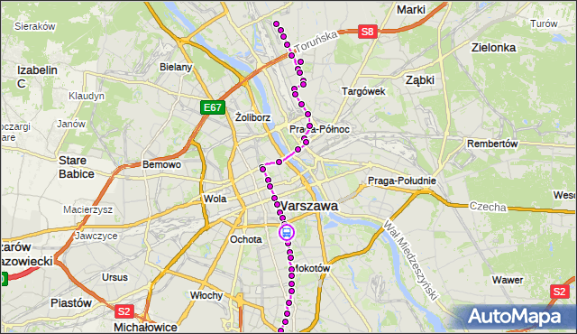 Rozkład jazdy tramwaju 4 na przystanku pl.Unii Lubelskiej 05. ZTM Warszawa na mapie Targeo
