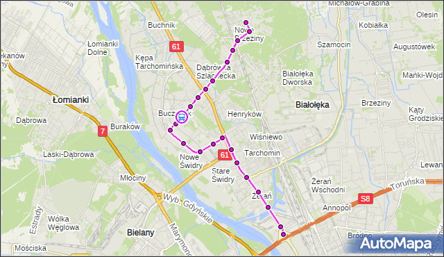 Rozkład jazdy autobusu 133 na przystanku Talarowa 02. ZTM Warszawa na mapie Targeo