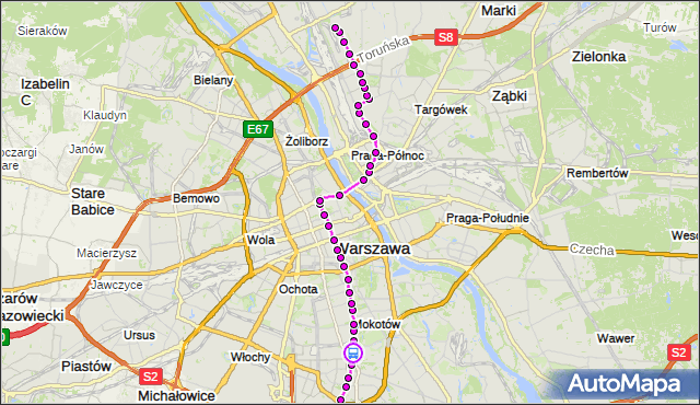 Rozkład jazdy tramwaju 4 na przystanku Bukowińska 04. ZTM Warszawa na mapie Targeo