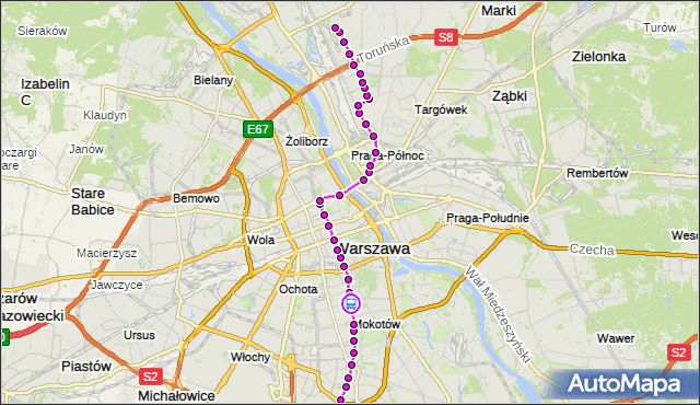 Rozkład jazdy tramwaju 4 na przystanku Dworkowa 06. ZTM Warszawa na mapie Targeo