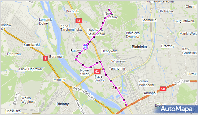 Rozkład jazdy autobusu 133 na przystanku Leśnej Polanki 01. ZTM Warszawa na mapie Targeo