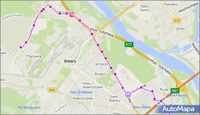 Rozkład jazdy autobusu 181 na przystanku Podleśna-IMGW 05. ZTM Warszawa na mapie Targeo