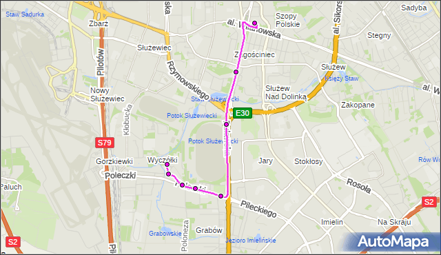 Mapa Polski Targeo, Autobus 331 - trasa METRO WILANOWSKA - WYCZÓŁKI. ZTM Warszawa na mapie Targeo