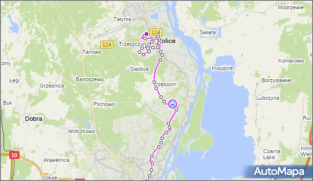 Rozkład jazdy autobusu 524 na przystanku Bajeczna 12. ZDiTM Szczecin na mapie Targeo