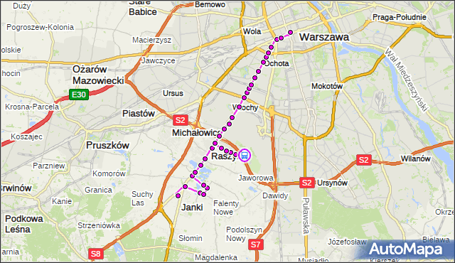 Rozkład jazdy autobusu N88 na przystanku Ogrody Działkowe Na Skraju 01. ZTM Warszawa na mapie Targeo