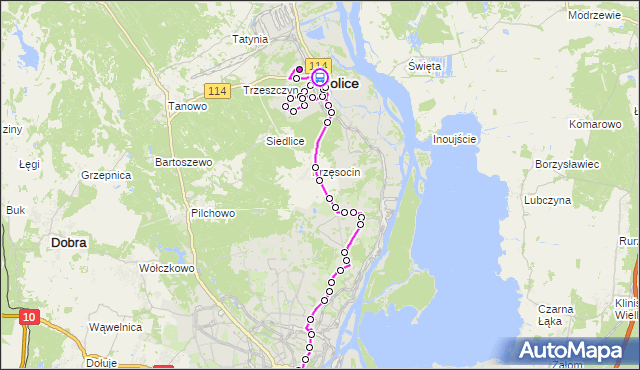 Rozkład jazdy autobusu 524 na przystanku Police Kołłątaja 11. ZDiTM Szczecin na mapie Targeo