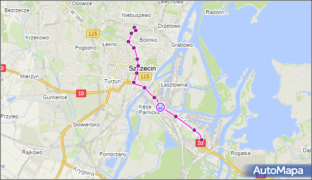 Rozkład jazdy tramwaju 2 na przystanku SKM Port Centralny nż 13. ZDiTM Szczecin na mapie Targeo