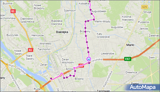 Rozkład jazdy autobusu 134 na przystanku Współczesna 01. ZTM Warszawa na mapie Targeo