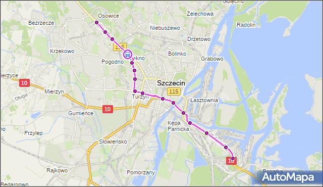 Rozkład jazdy tramwaju 2 na przystanku Bogumiły 13. ZDiTM Szczecin na mapie Targeo