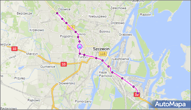 Rozkład jazdy tramwaju 2 na przystanku Bohaterów Warszawy 32. ZDiTM Szczecin na mapie Targeo