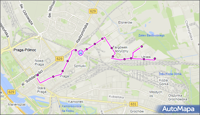 Rozkład jazdy autobusu 338 na przystanku Księcia Ziemowita 01. ZTM Warszawa na mapie Targeo