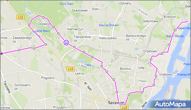 Rozkład jazdy autobusu 525 na przystanku Arkońska Szpital 12. ZDiTM Szczecin na mapie Targeo