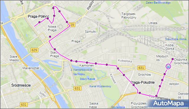 Rozkład jazdy autobusu 135 na przystanku Chłopickiego 01. ZTM Warszawa na mapie Targeo