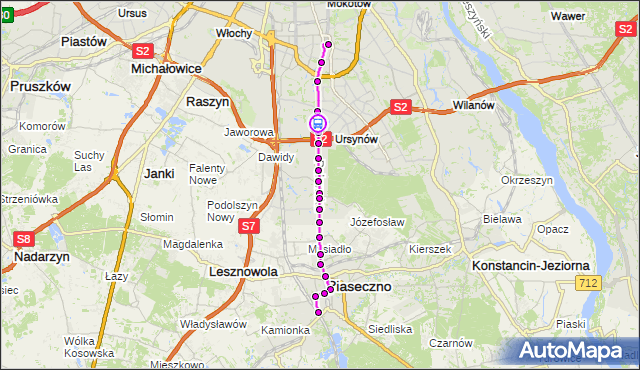 Rozkład jazdy autobusu 709 na przystanku Grabów 01. ZTM Warszawa na mapie Targeo