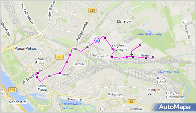 Rozkład jazdy autobusu 338 na przystanku Hutnicza 02. ZTM Warszawa na mapie Targeo