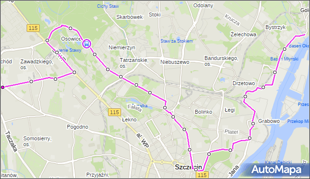 Rozkład jazdy autobusu 525 na przystanku Las Arkoński nż 12. ZDiTM Szczecin na mapie Targeo
