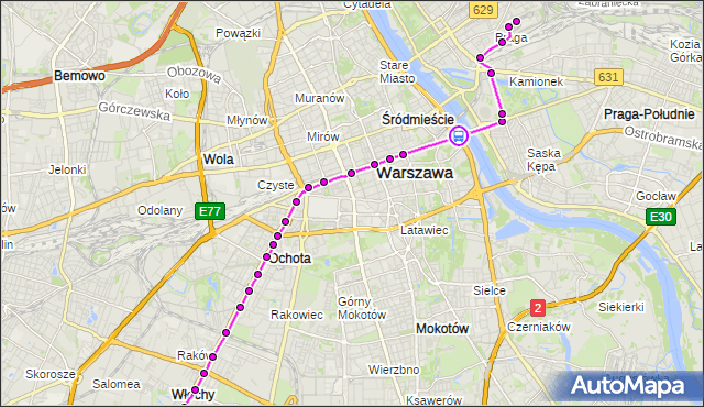 Rozkład jazdy tramwaju 7 na przystanku most Poniatowskiego 03. ZTM Warszawa na mapie Targeo