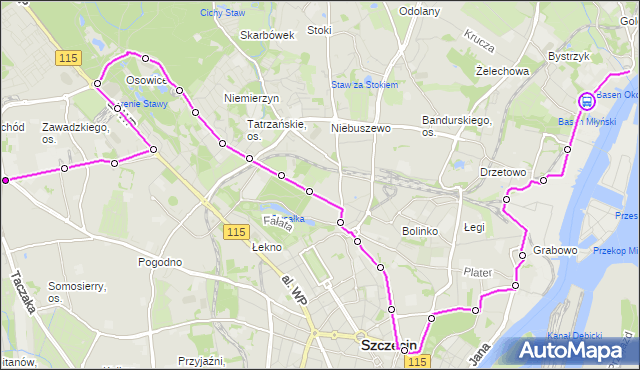 Rozkład jazdy autobusu 525 na przystanku Robotnicza 12. ZDiTM Szczecin na mapie Targeo