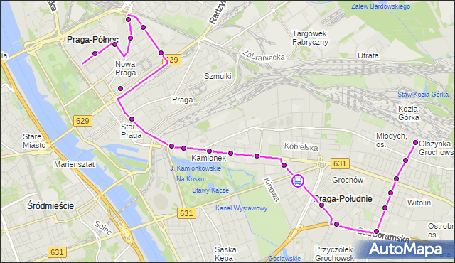 Rozkład jazdy autobusu 135 na przystanku Szpital Grochowski 01. ZTM Warszawa na mapie Targeo