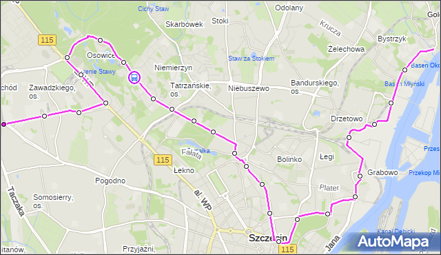 Rozkład jazdy autobusu 525 na przystanku Wojciechowskiego 11. ZDiTM Szczecin na mapie Targeo