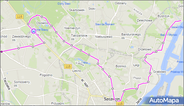 Rozkład jazdy autobusu 525 na przystanku Zajezdnia Pogodno nż 16. ZDiTM Szczecin na mapie Targeo