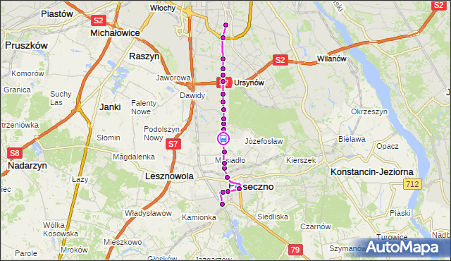 Rozkład jazdy autobusu 709 na przystanku Dąbrówka 02. ZTM Warszawa na mapie Targeo