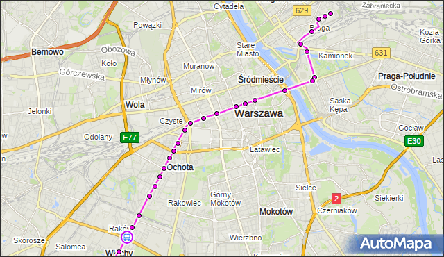 Rozkład jazdy tramwaju 7 na przystanku Hynka 04. ZTM Warszawa na mapie Targeo