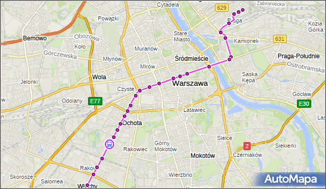 Rozkład jazdy tramwaju 7 na przystanku Korotyńskiego 04. ZTM Warszawa na mapie Targeo