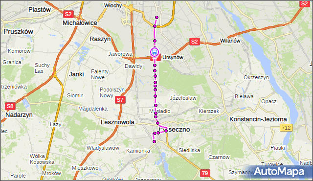 Rozkład jazdy autobusu 709 na przystanku Sójki 02. ZTM Warszawa na mapie Targeo