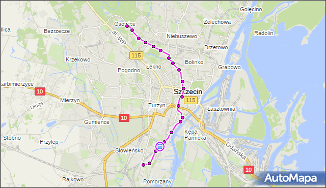 Rozkład jazdy tramwaju 3 na przystanku Tama Pomorzańska nż 11. ZDiTM Szczecin na mapie Targeo