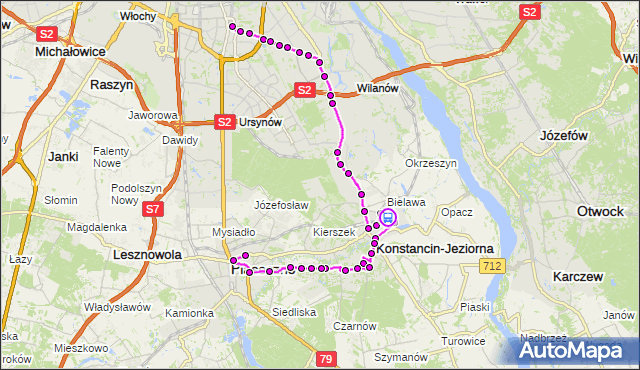 Rozkład jazdy autobusu 710 na przystanku Mirków-Szkoła 01. ZTM Warszawa na mapie Targeo