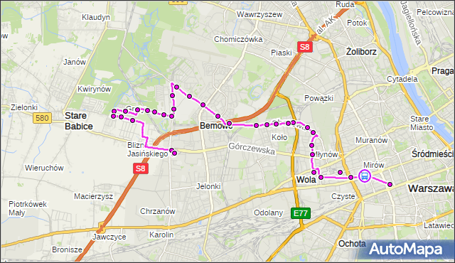 Rozkład jazdy autobusu N95 na przystanku Norblin 02. ZTM Warszawa na mapie Targeo