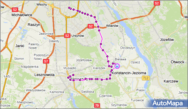 Rozkład jazdy autobusu 710 na przystanku Osiedle Mirków 02. ZTM Warszawa na mapie Targeo