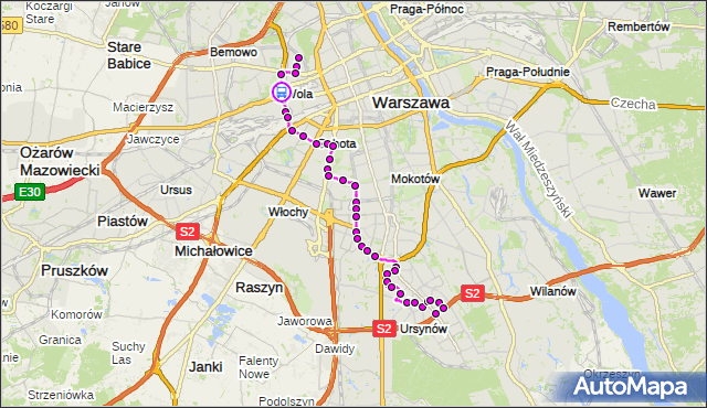 Rozkład jazdy autobusu 136 na przystanku PKP Wola (Wolska) 05. ZTM Warszawa na mapie Targeo