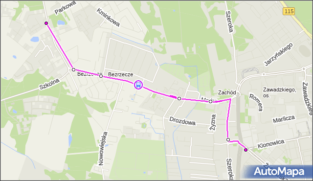 Rozkład jazdy autobusu 527 na przystanku Rozmarynowa 11. ZDiTM Szczecin na mapie Targeo