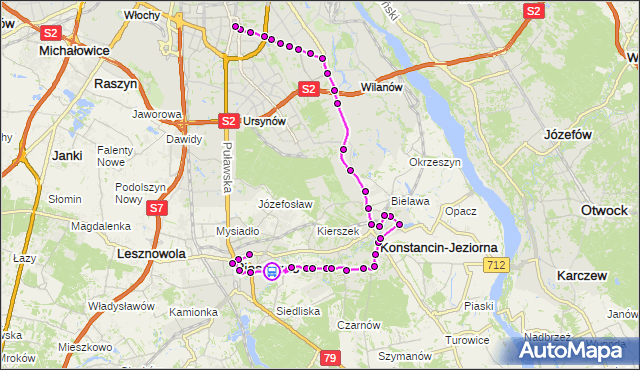 Rozkład jazdy autobusu 710 na przystanku Zielona 02. ZTM Warszawa na mapie Targeo