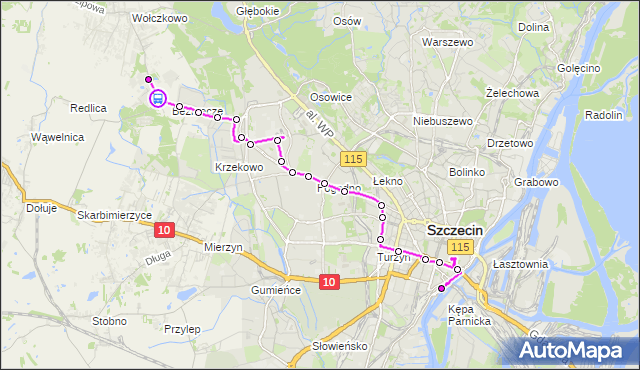 Rozkład jazdy autobusu 527 na przystanku Bezrzecze Koralowa 12. ZDiTM Szczecin na mapie Targeo