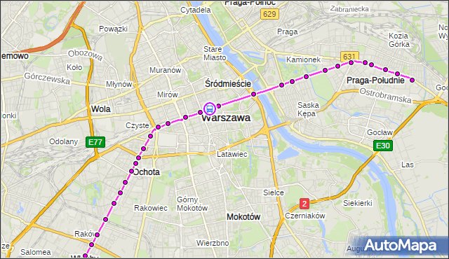 Rozkład jazdy tramwaju 9 na przystanku Krucza 05. ZTM Warszawa na mapie Targeo