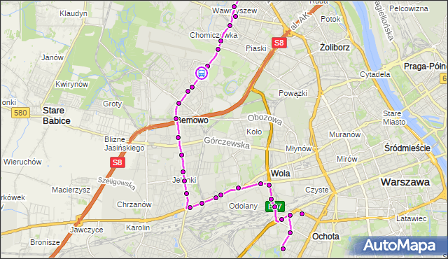 Rozkład jazdy autobusu 184 na przystanku Nowe Bemowo 02. ZTM Warszawa na mapie Targeo