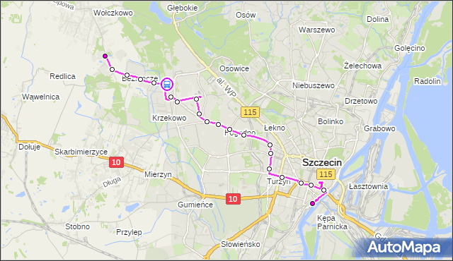 Rozkład jazdy autobusu 527 na przystanku Żyzna 12. ZDiTM Szczecin na mapie Targeo