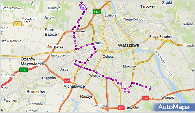 Rozkład jazdy autobusu N01 na przystanku Aspekt 02. ZTM Warszawa na mapie Targeo